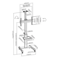 Sbox FS-446-2 FS-224-2 37"-70" VESA 600X400 álló mobil TV állvány #9