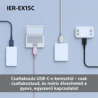 Sony IEREX15CW.CE7 USB Type-C vezetékes mikrofonos fehér fülhallgató #3