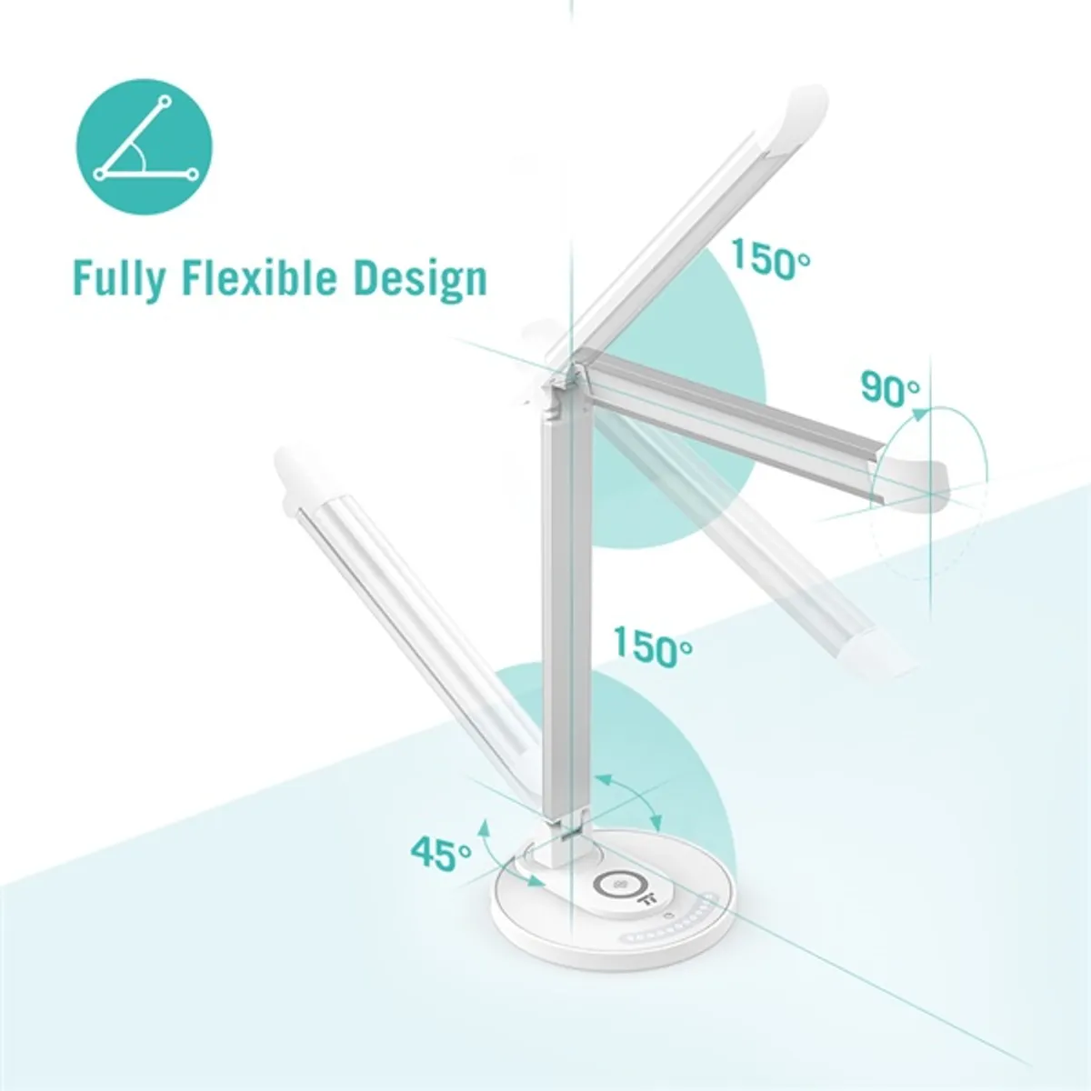 Taotronics TT-DL036 fehér LED lámpa, vezeték nélküli töltővel, gyorstöltő funkcióval #6