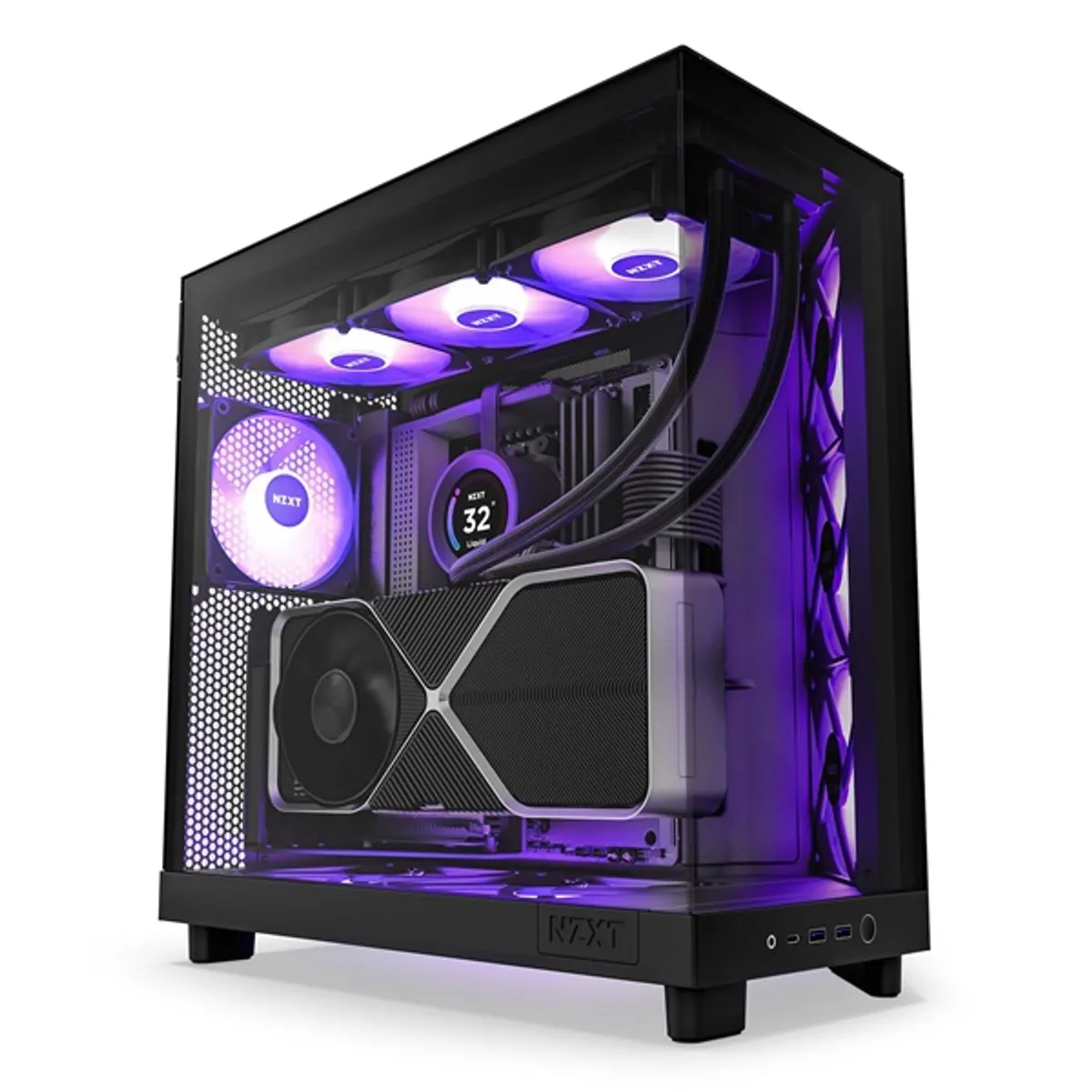 NZXT H6 Flow RGB (2023) fekete (táp nélküli) ablakos ATX ház #1