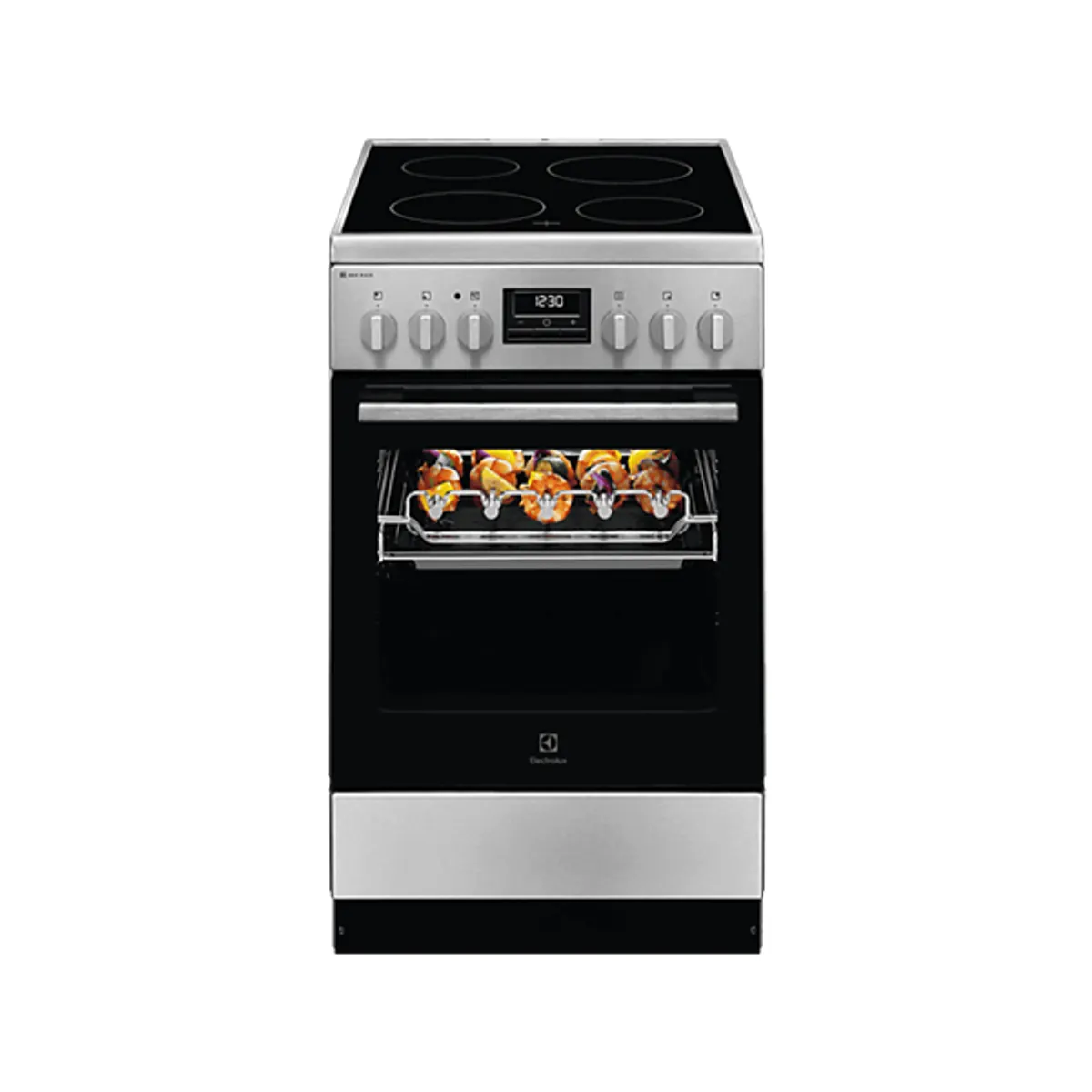 Electrolux LKR540267X inox, szabadonálló, kerámialapos, elektromos, főzőzóna: 4, sütő:57L, grill, tűzhely #1