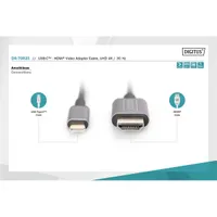 DIGITUS DA-70821 USB C - HDMI A 1,8m szürke video átalakító kábel #6