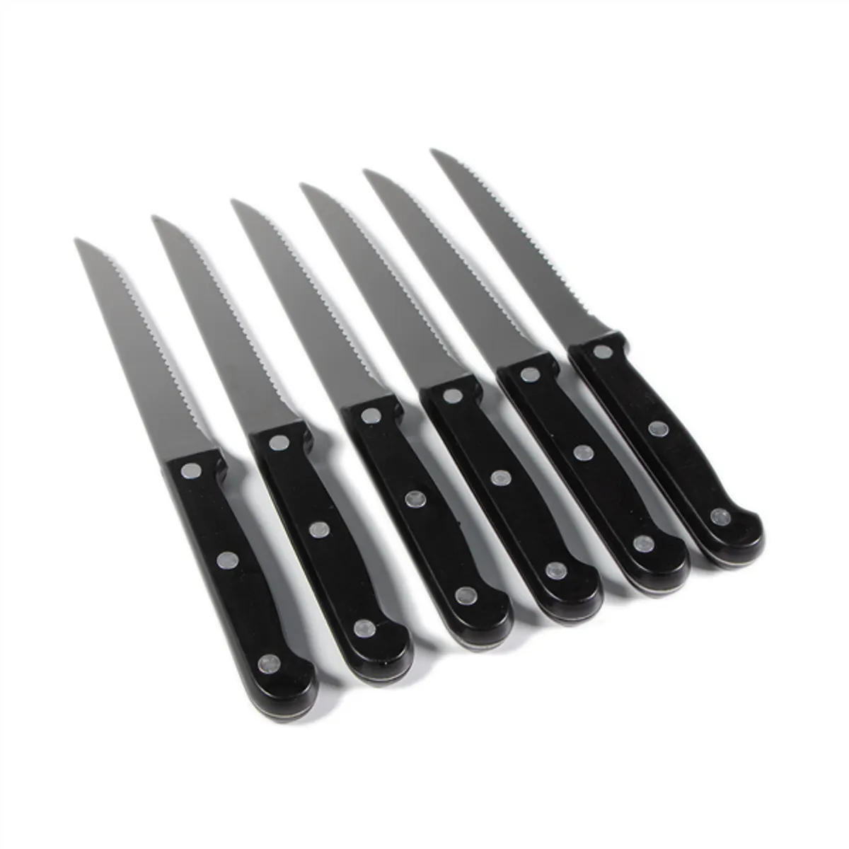 IRIS KT-602 7 részes steak-kés készlet tartóval (6 db kés + fa tároló blokk) #3