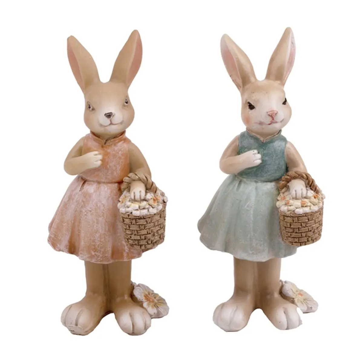 IRIS dekor műgyanta nyúl+kosár rózsaszín 5x13cm #1