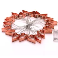 Szív alakú fém/4m/meleg fehér/20db LED-es/3xAA elemes fényfüzér, fénydekoráció #2