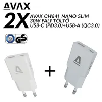 AVAX CH641W & CH641LB – 30W GaN USB-C & USB-A Gyorstöltő Duo