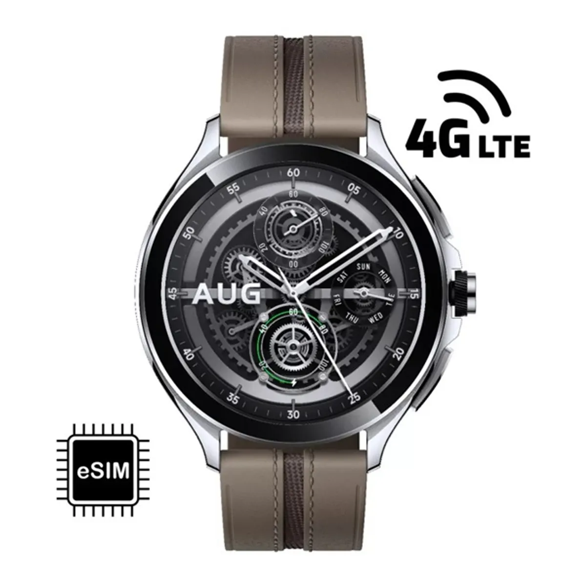 Xiaomi Watch 2 Pro 4G bőr szíjas ezüst okosóra #1