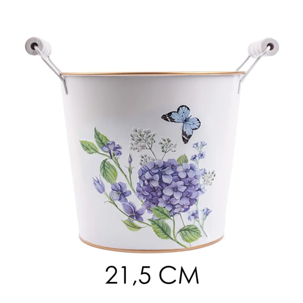 IRIS bádog kaspó füles hortenzia 21,5cm #1