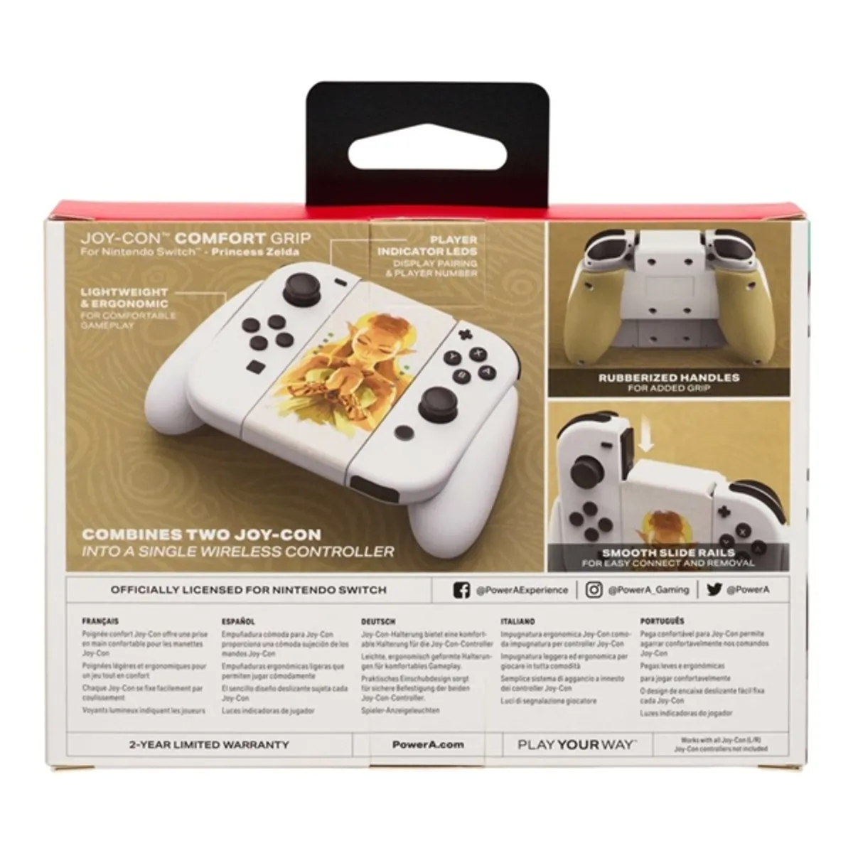 PowerA NSAC0059-01 Comfort Grip Nintendo Switch Joy-Con Princess Zelda fehér kontroller markolat #7