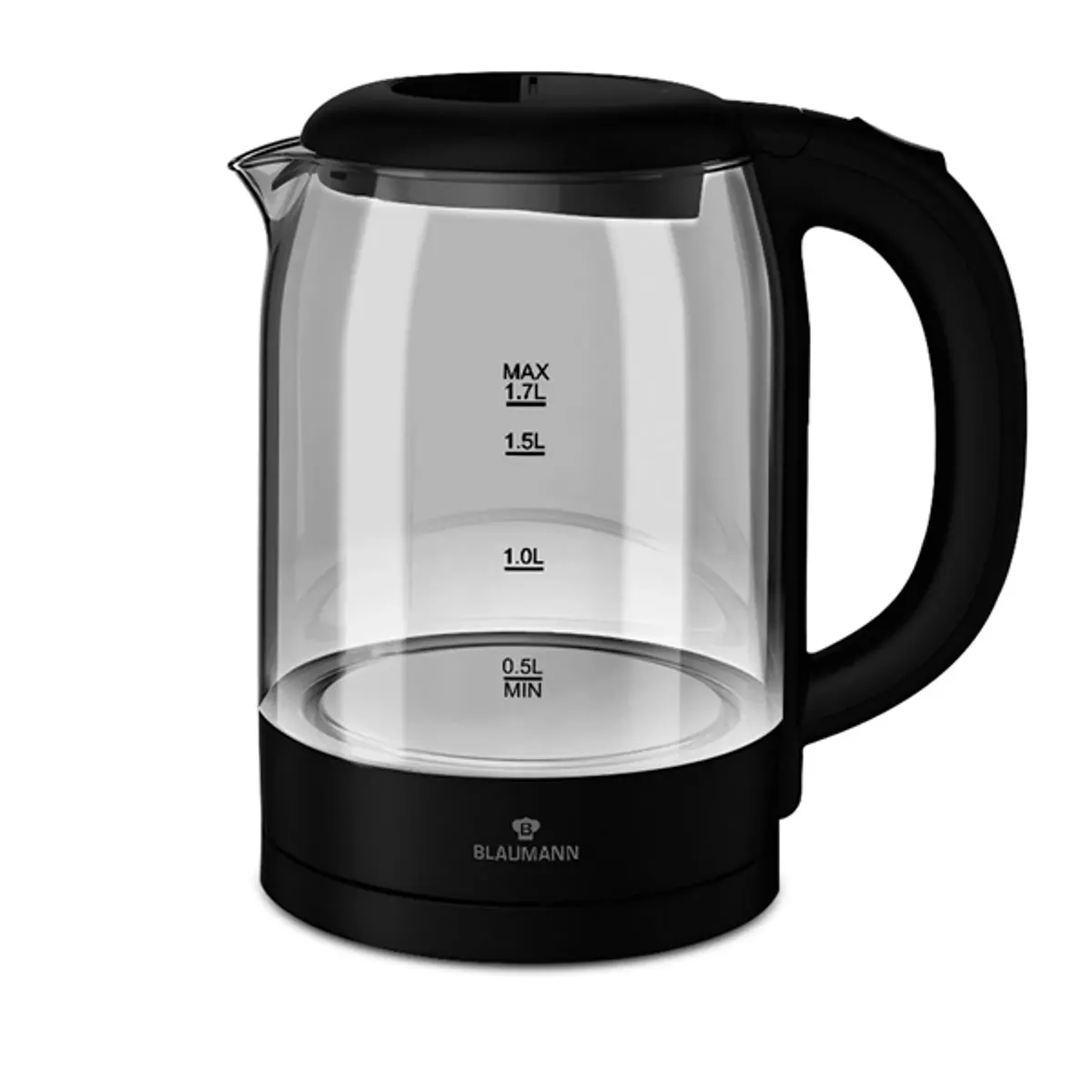 Blaumann BL-9006 1,7L-es fekete üveg vízforraló #1