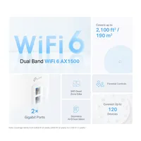 TP-Link Deco X10(2-pack) AX1500 fehér otthoni mesh Wi-Fi 6 rendszer (2db) #2