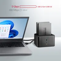 Axagon ADSA-D25 USB 3.2 Gen1 SATA fekete dual dokkoló állomás #4