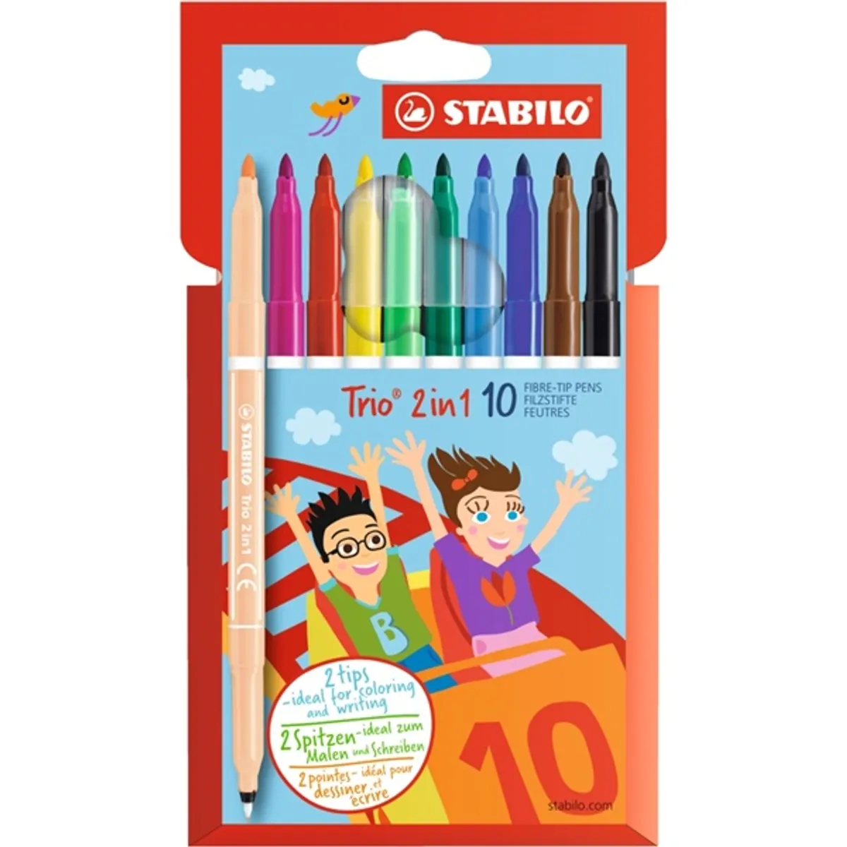 Stabilo Trio kétvégű 10db-os vegyes színű rostirón készlet #1