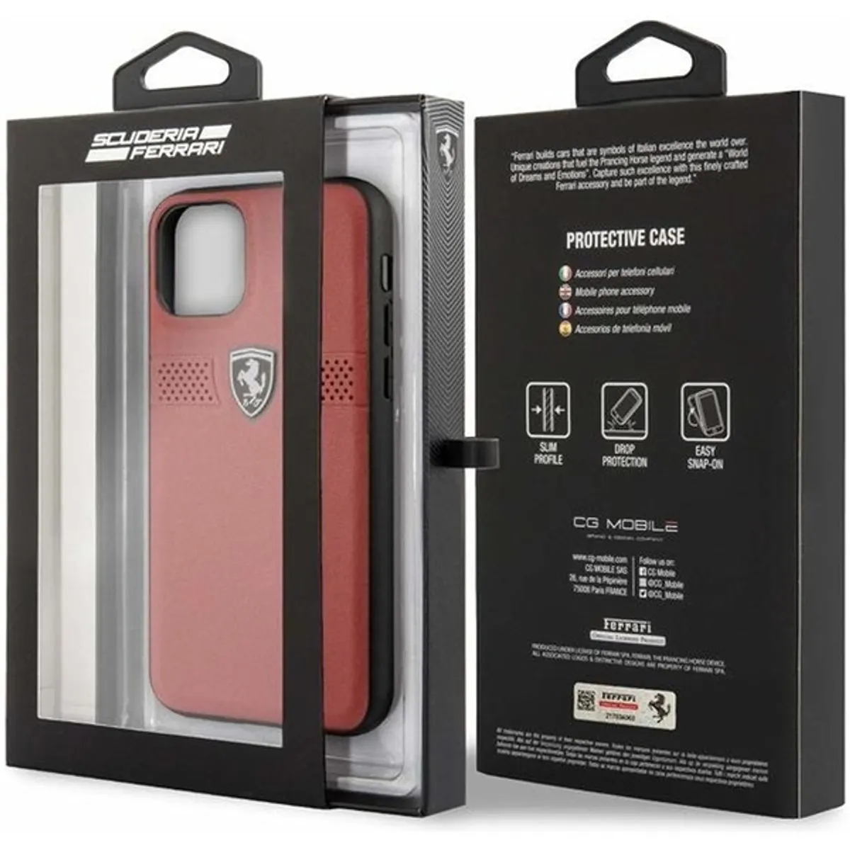 FERRARI Off Track iPhone 11 Pro piros szemcsés bőr hátlap #4