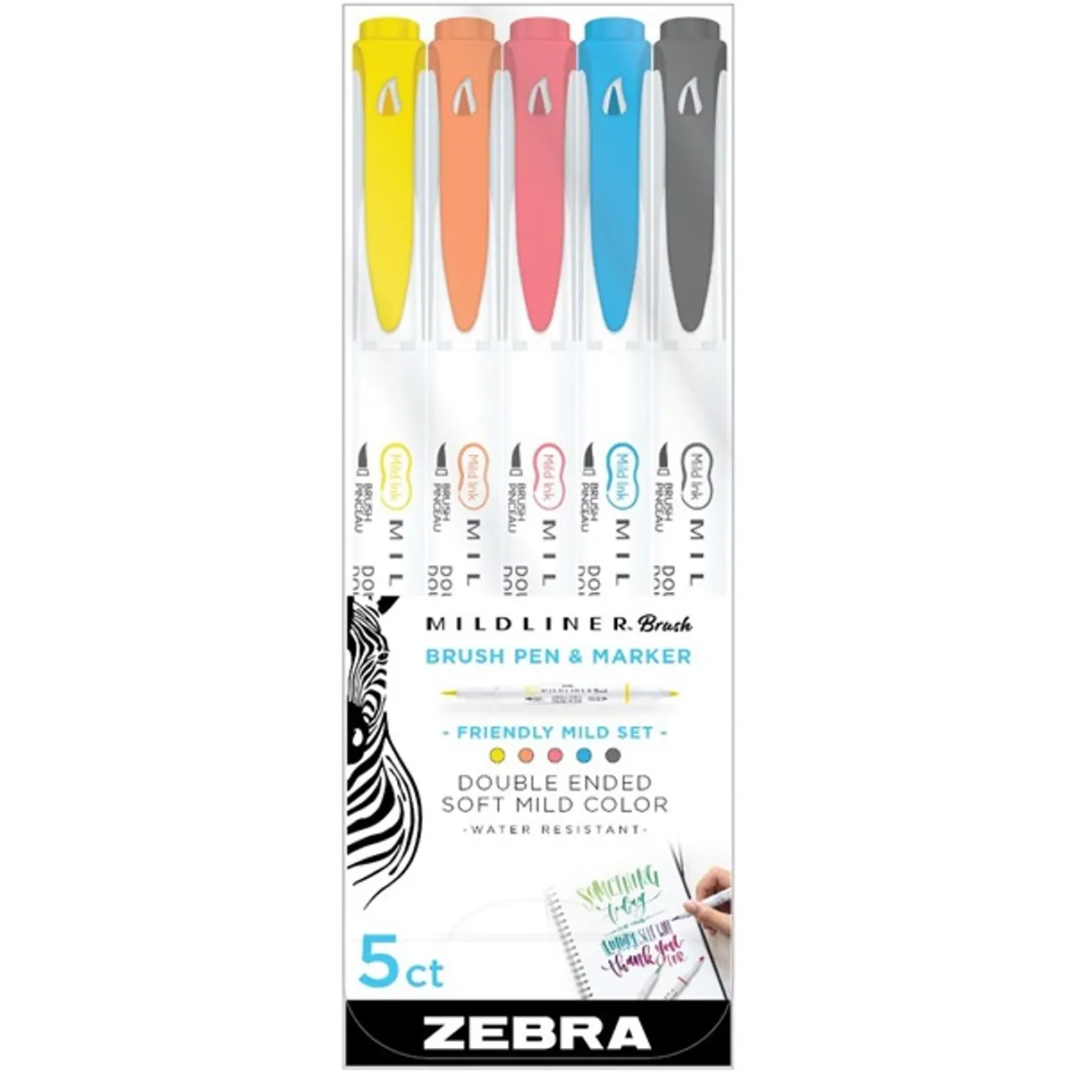 Zebra Mildliner Brush Friendly 5db-os kettős végű ecset marker #1