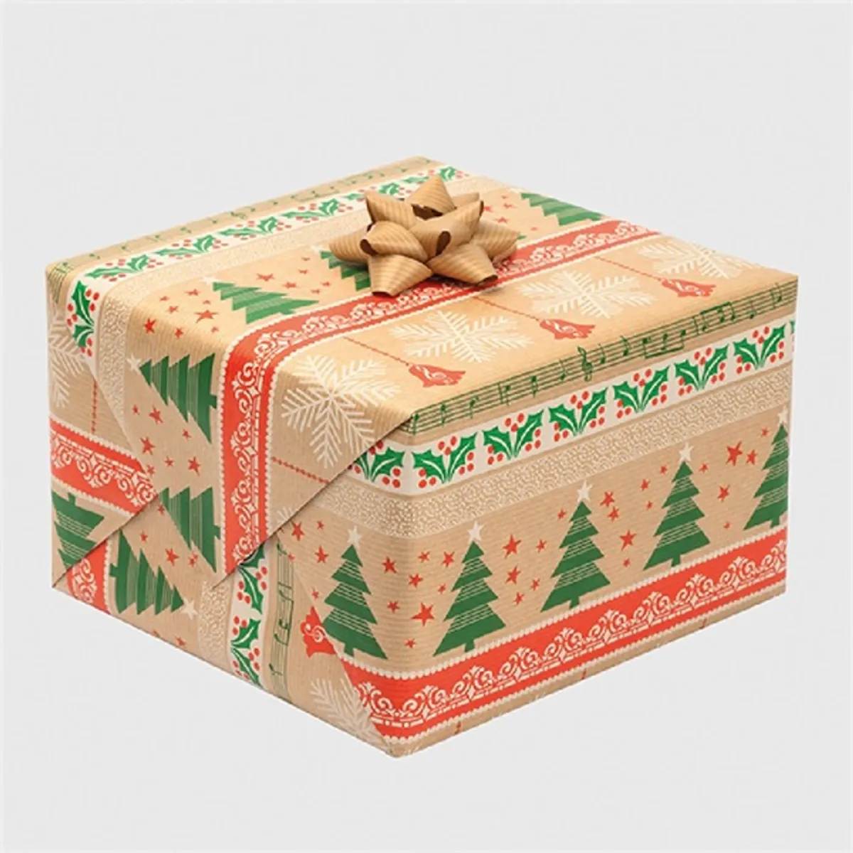 IRIS Karácsonyi tekercses KRAFT csomagolópapír,  200x70cm, különböző mintákkal, 60g/m2 #2