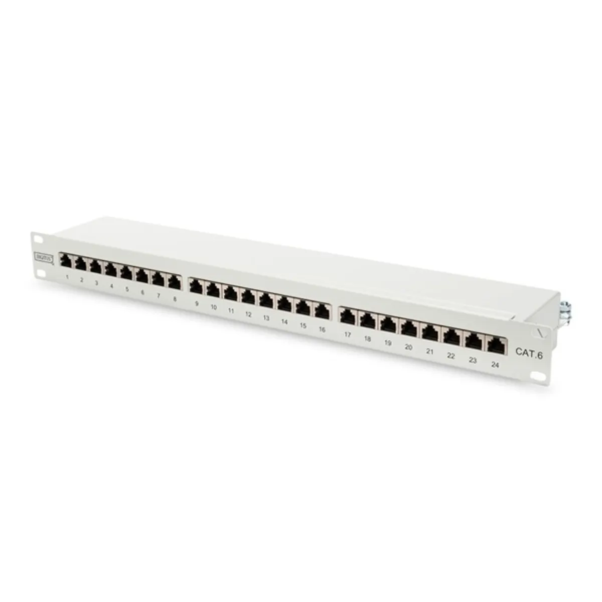 DIGITUS 19" 1U 24port Cat.6 kompakt szürke árnyékolt Patch Panel #1