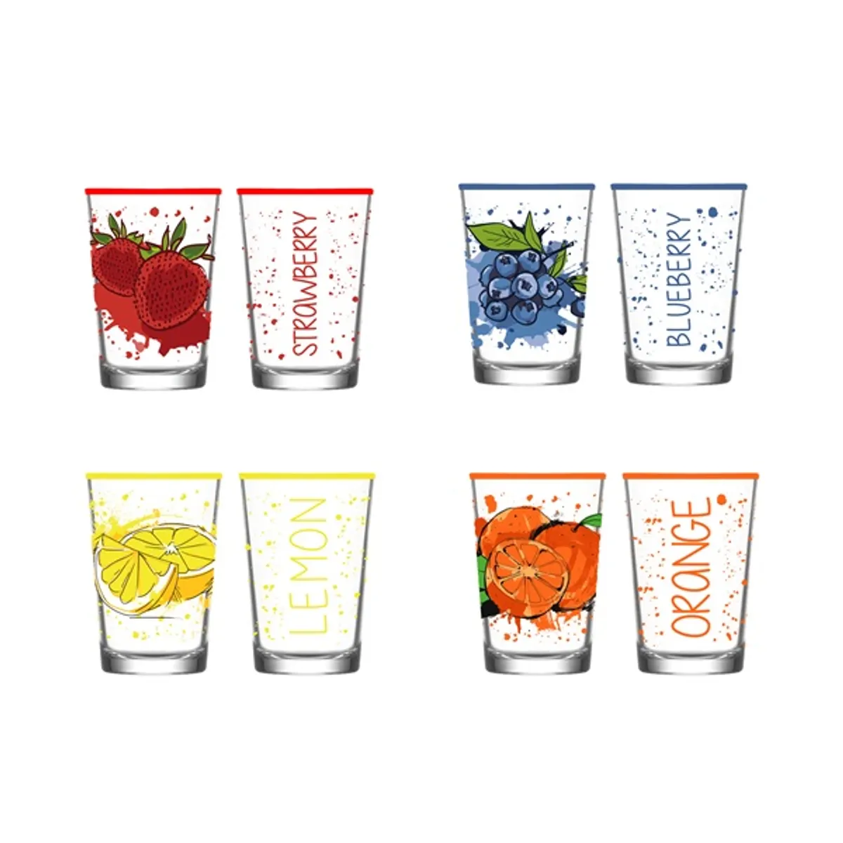 IRIS mintás üveg pohár 205ml, Blueberries, Lemon vagy Orange minta 131702-001 #2