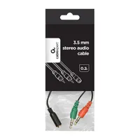 Gembird 20cm 2db Jack stereo 3,5mm -> Jack stereo 3,5mm (4pin) M/F fekete adapter #2