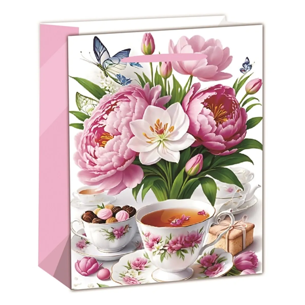 IRIS matt papírtasak rózsa+tea 26 x 32cm #1