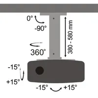 Sbox PM-18S dönthető, forgatható mennyezeti projektortartó #3