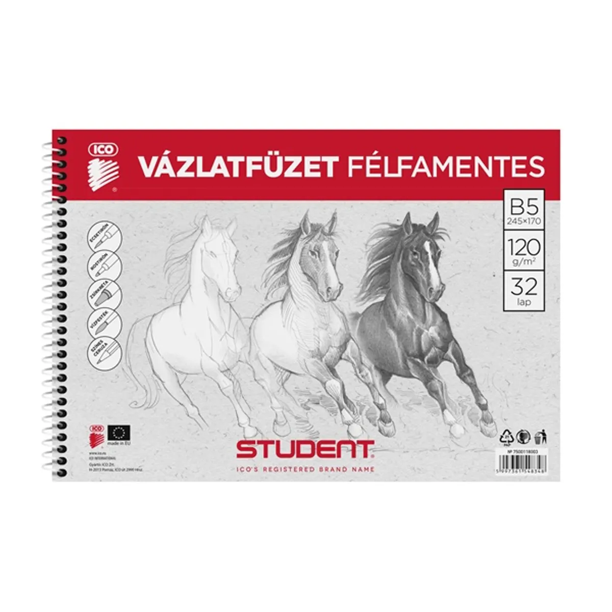 ICO Student B5 félfamentes vázlatfüzet #1