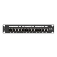 Lanberg PPF5-9012-B 10" 1U 12port Cat.5e FTP árnyékolt fekete patch panel #1