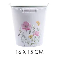 IRIS bádog vödör pipacs rózsa