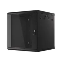 Lanberg WF01-6612-10B 19" 12U SZÉL:600mm MÉLY:600mm MAG:640mm lapraszerelt üvegajtós fekete fali rack szekrény #3