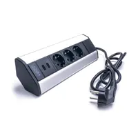 TOO VPS-315-3S IP20, 3x 2P+F, 2x USB-A, ezüst asztalra rögzíthető elosztó #2