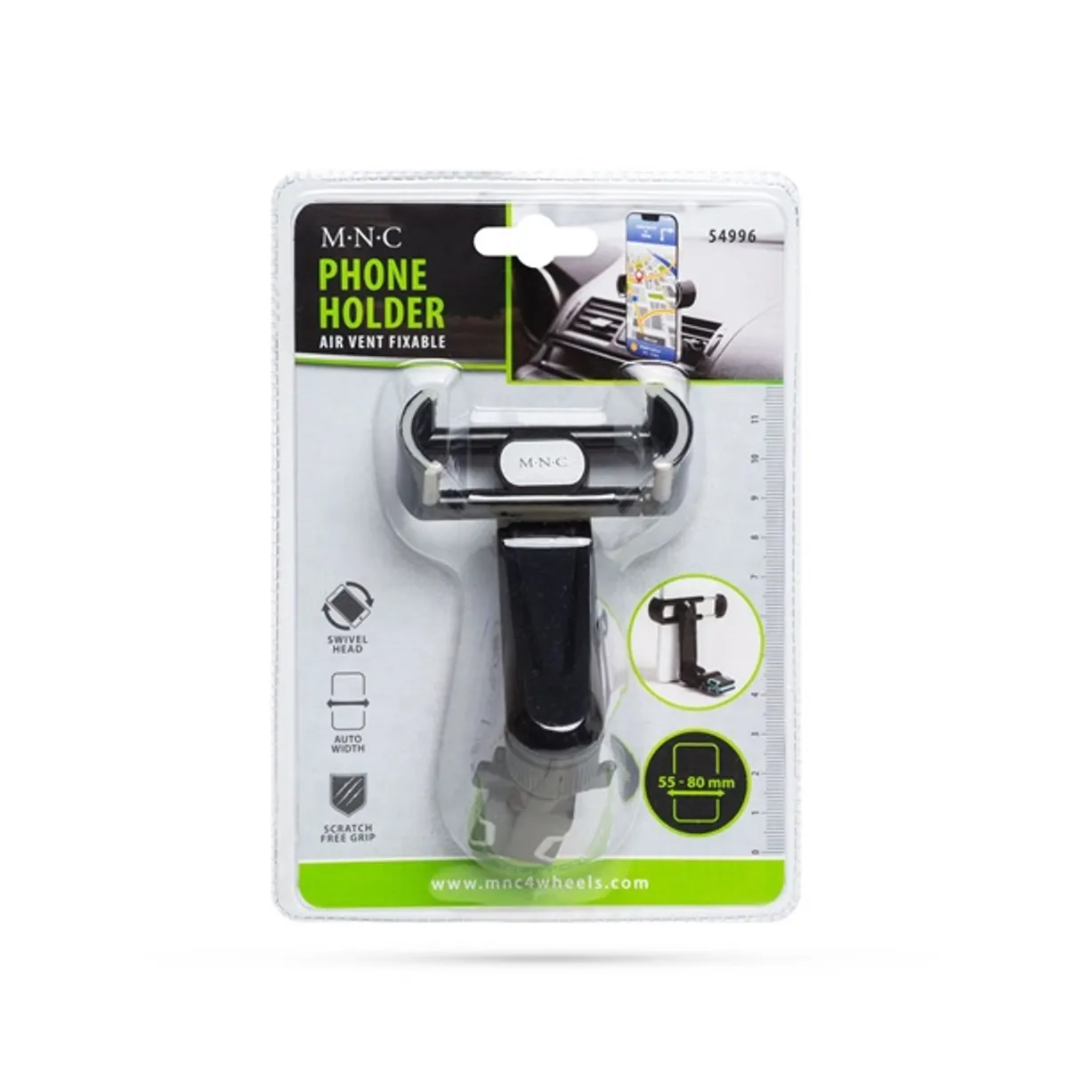 MNC 54996 univerzális fekete szellőzőrácsra rögzíthető telefontartó #5