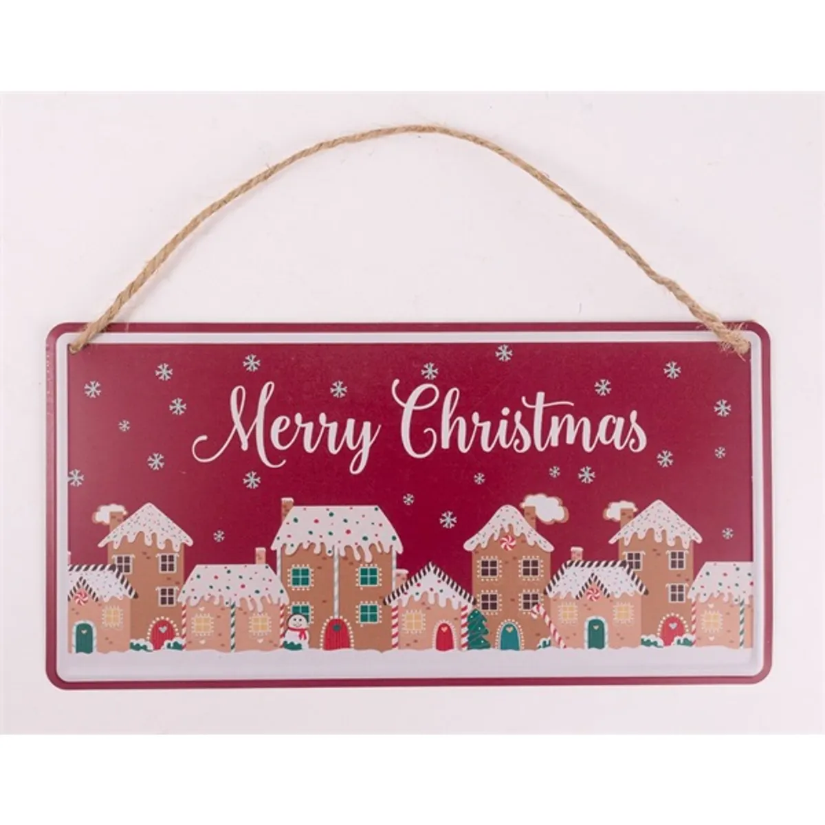 IRIS bádog kép mézeskalács házak piros 30 x 15 cm #1