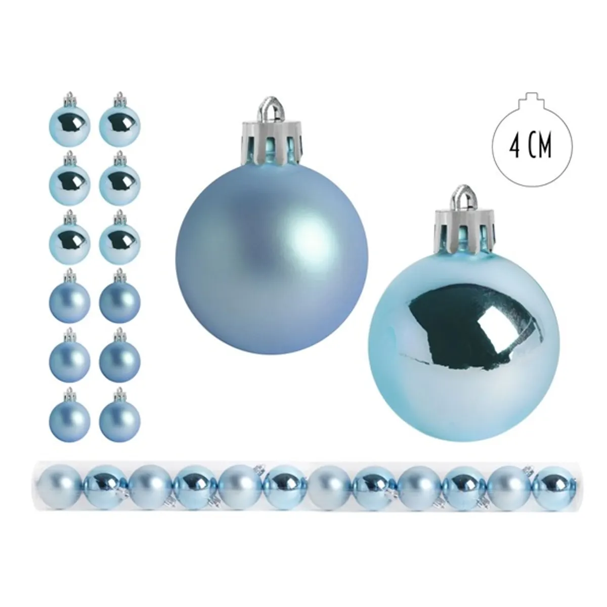 IRIS karácsonyi dísz, pvc gömb azúrkék 12db 4cm #1
