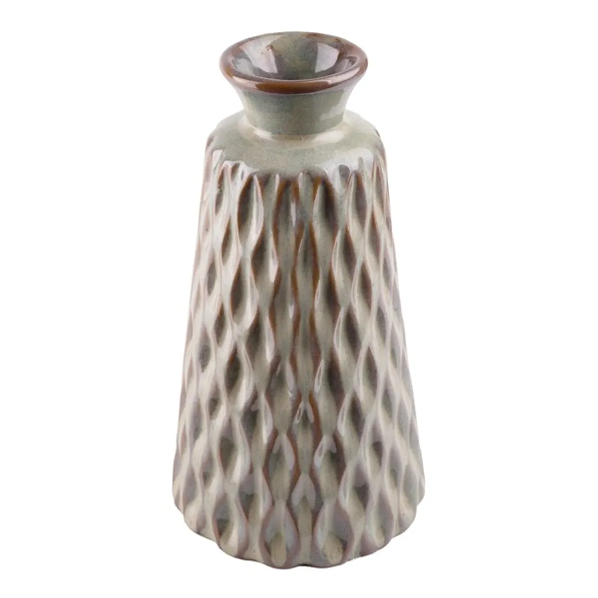 IRIS dekor kerámia váza rombusz zöld 17,5cm #1