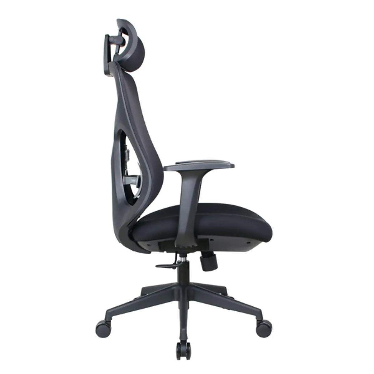 IRISOffice Mirage fekete ergonómikus, szövet-hálós irodai forgószék fej és háttámasszal #3