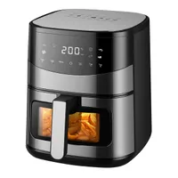 TOO AF-600-S-1500 W ezüst 6,5 L forrólevegős sütő (air fryer/airfryer) digitális vezérléssel, betekintő ablakkal #1