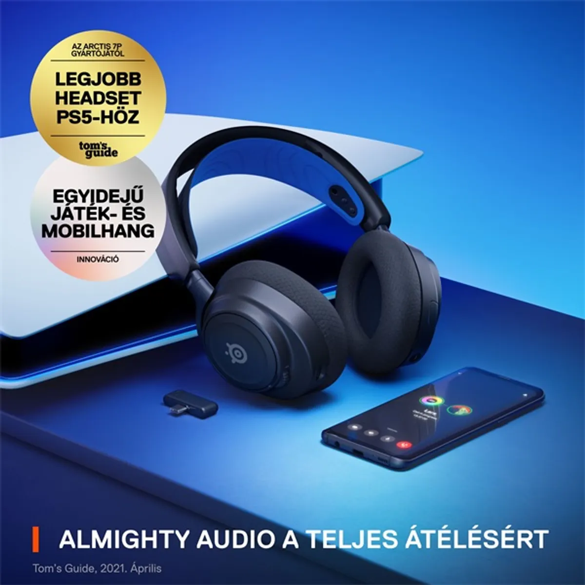 Steelseries Arctis Nova 7P vezeték nélküli kék-fekete gamer headset #6