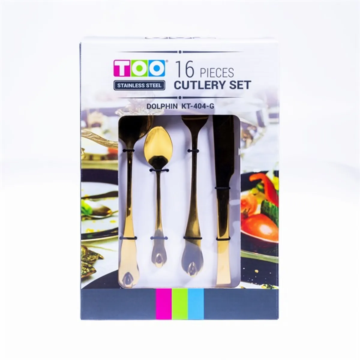 TOO KT-404 G Dolphin 16 db-os arany evőeszköz készlet #2