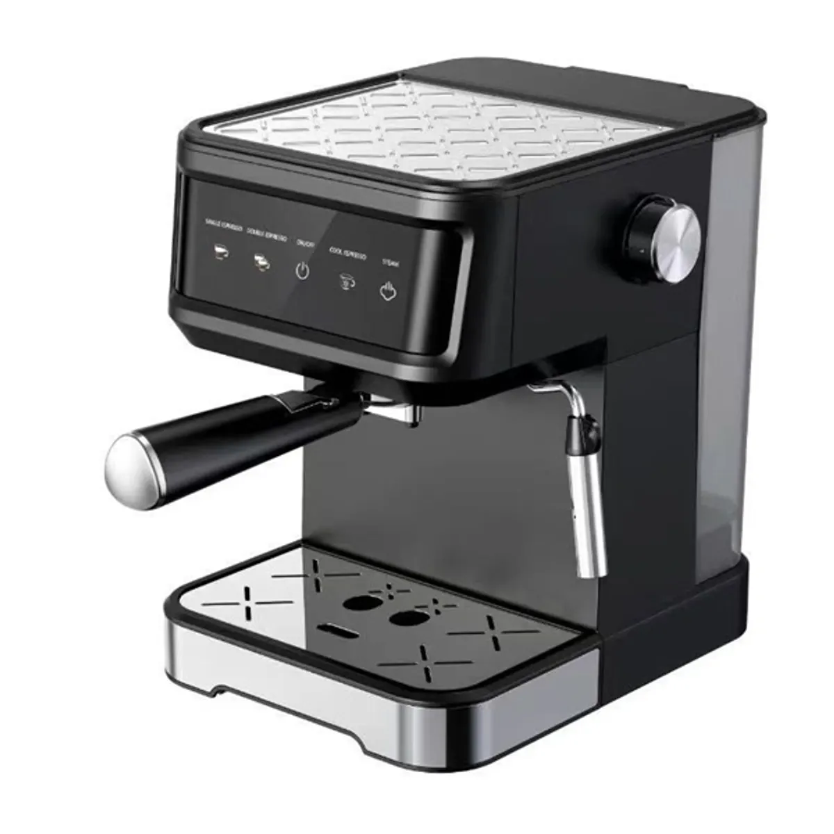 TOO CM-850-B Eszpresszó kávéfőző tejhabosítóval, érintő kapcsolókkal, 20 bar, 850W, fekete-rozsdamentes #1