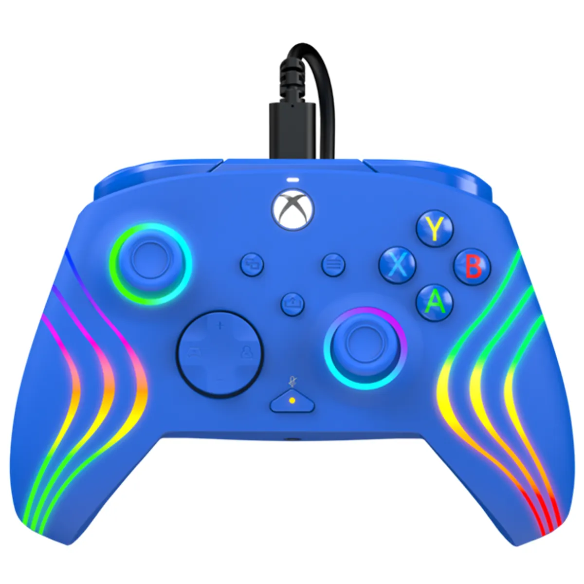 PDP 049-024-BL Afterglow Wave Xbox Series X|S/Xbox One/PC vezetékes RGB LED kék kontroller #1