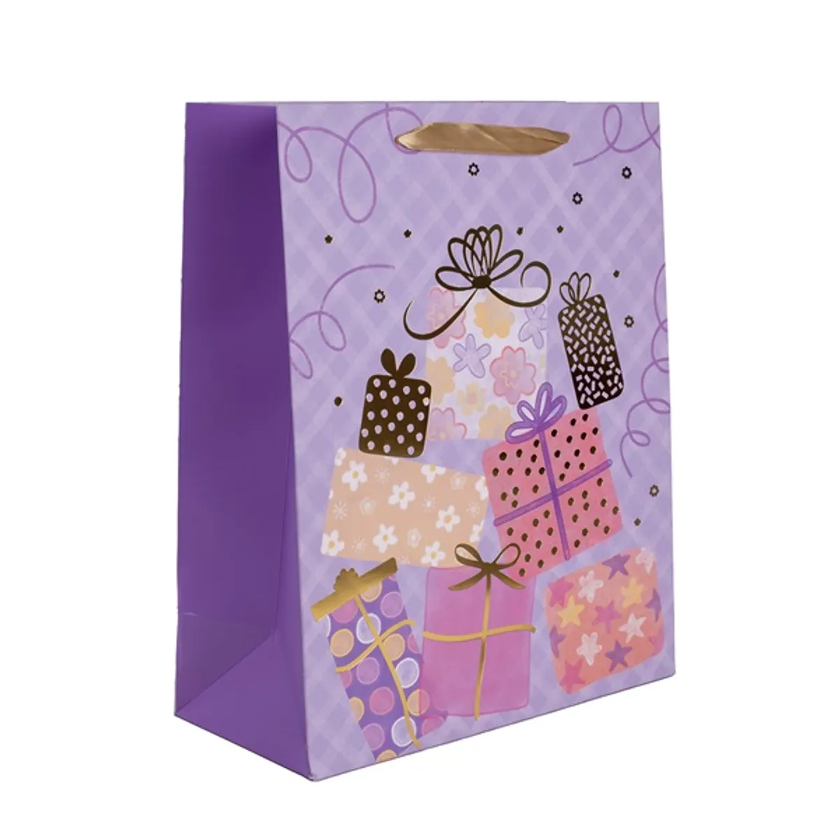 IRIS matt papírtasak hot stamp ajándékok lila 18 x 23cm #1