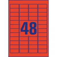 Avery L6038-20 45,7x21,2mm visszaszedhető 960db-os piros etikett #4