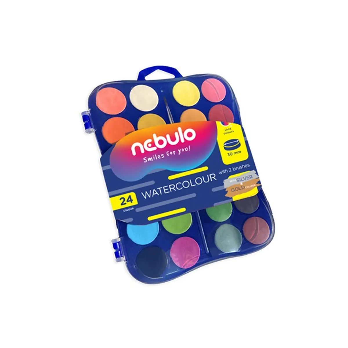 Nebulo 30 mm 24 db ecsetes vízfesték készlet #1
