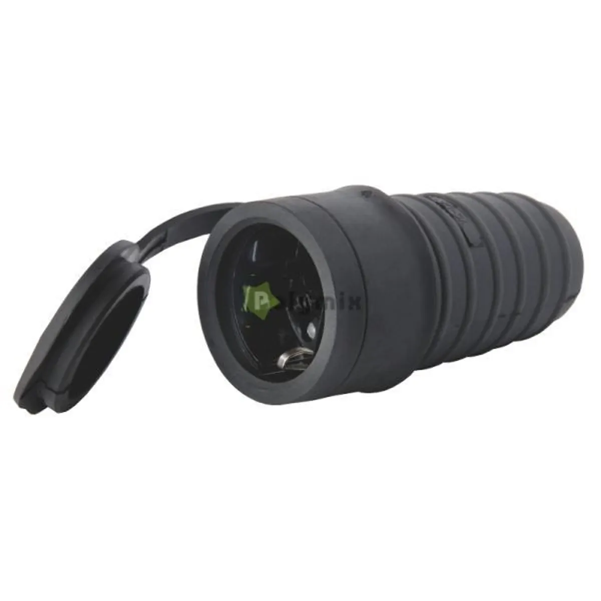 Tracon TICS-212G 2P+F Gumi csapfedeles csatlakozóaljzat oldalsó védőérintkezővel #1