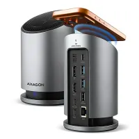 Axagon HMC-WL9 USB-C 10 Gbps 9in1 hub vezeték nélküli töltéssel