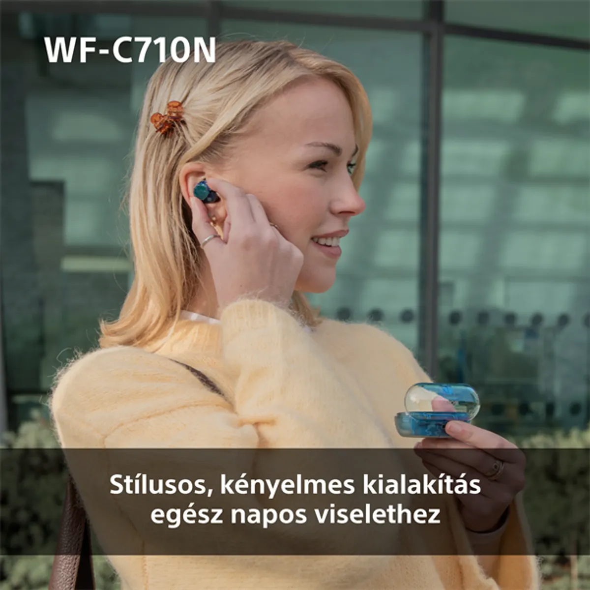 Sony WFC710 True Wireless Bluetooth zajszűrős rózsaszín fülhallgató #8