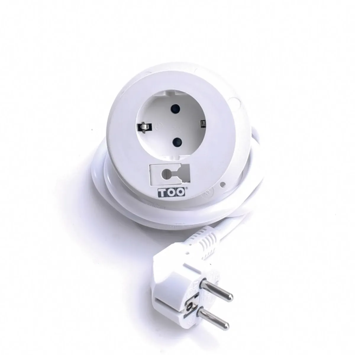 TOO GPS-202-1W IP20, 1x 2P+F, kábelkivezetéssel, fehér asztalba süllyeszthető elosztó #3