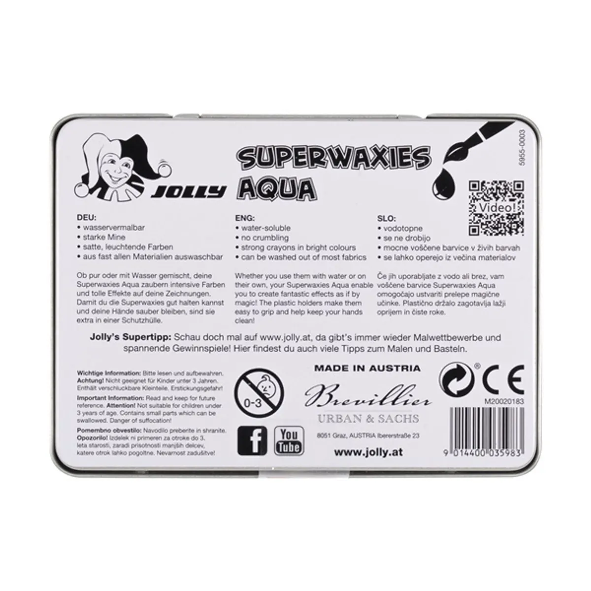Jolly Superwaxies Aquarell 10 darabos zsírkréta készlet #2