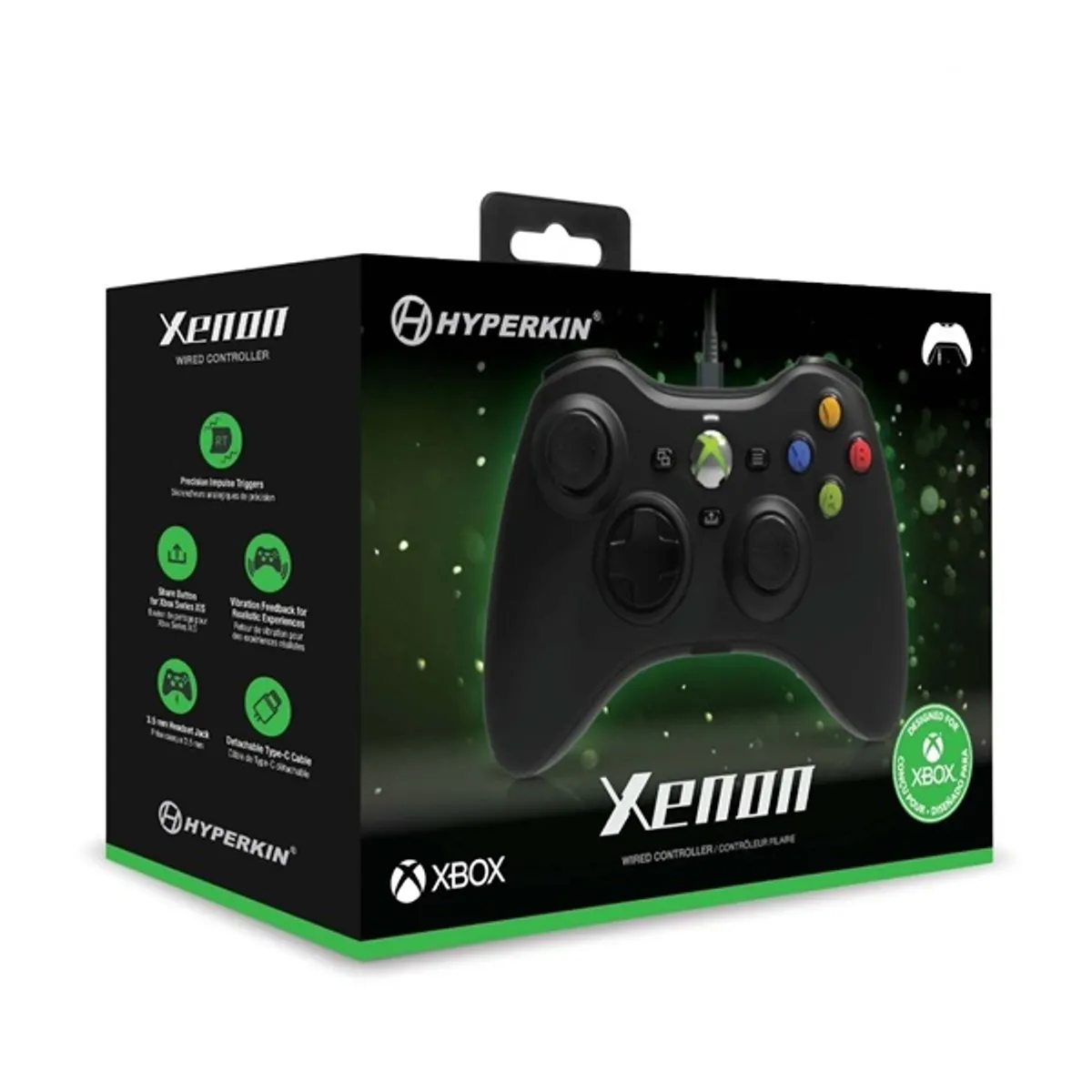Hyperkin M01368-BK Xenon Xbox Series|One/Windows 11|10 Xbox liszenszelt vezetékes fekete kontroller #5
