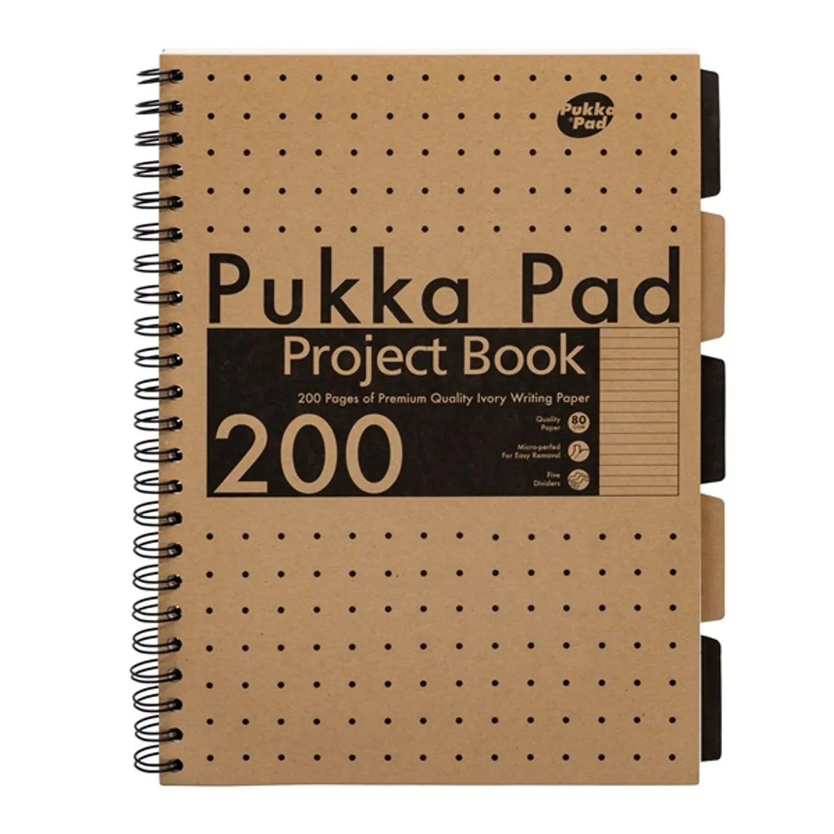 Pukka Pad Project Book Kraft A4 200 oldalas vonalas újrahasznosított spirálfüzet #1